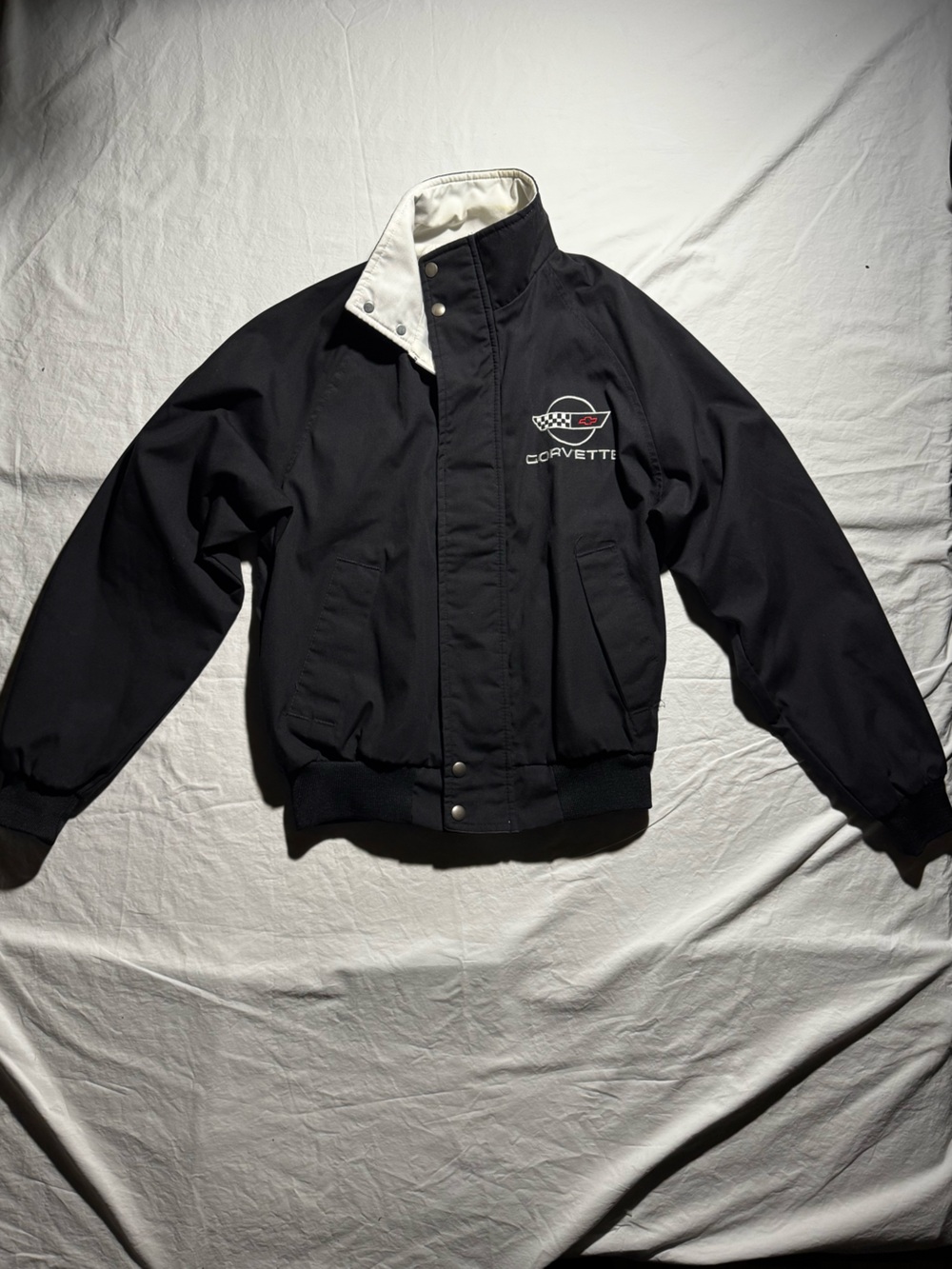 Vintage Corvette Chevrolet C4 Racing Jacket Adult Medium Black Swingster Nascar